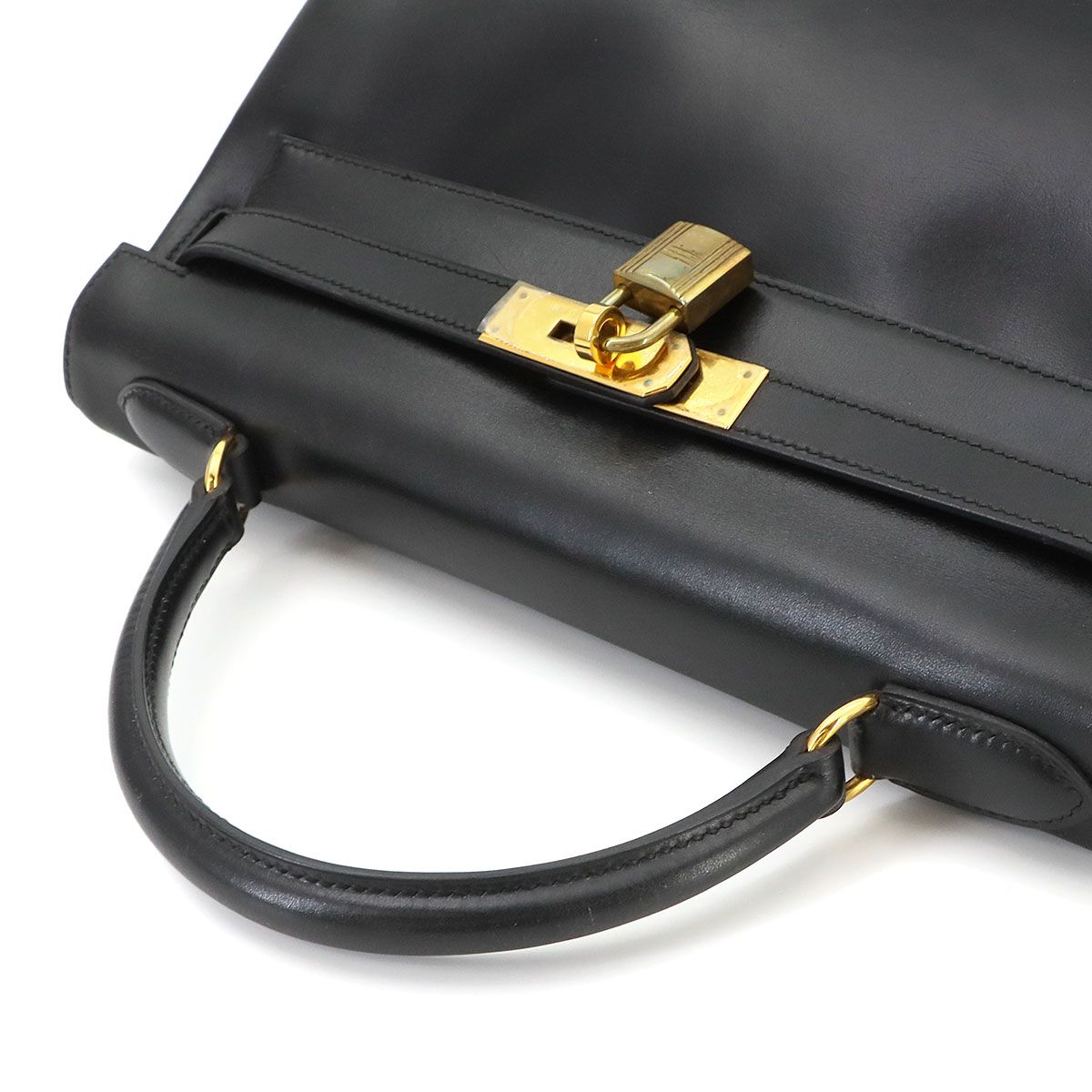 新品同様 エルメス HERMES ケリー 32 ボックスカーフ ブラック 2way 