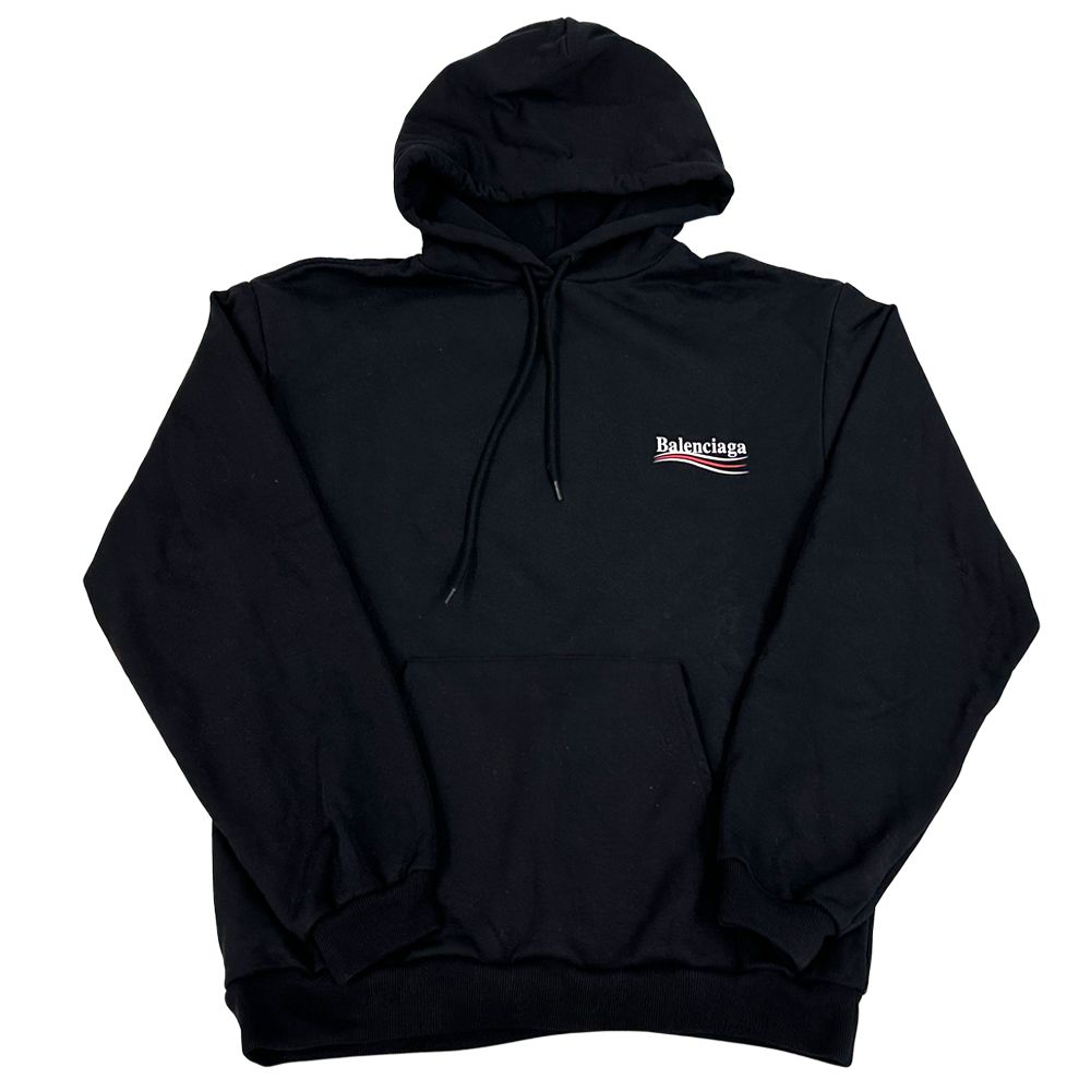 バレンシアガ BALENCIAGA パーカー レディース ブランド コットン ブラック L オーバーサイズ 【中古】
