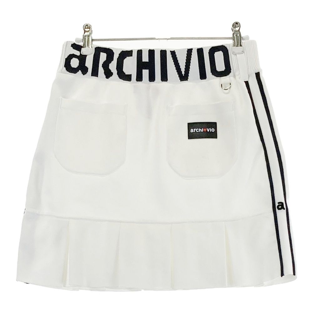 サイズ：38 ARCHIVIO アルチビオ ニット 裾プリーツスカート ホワイト