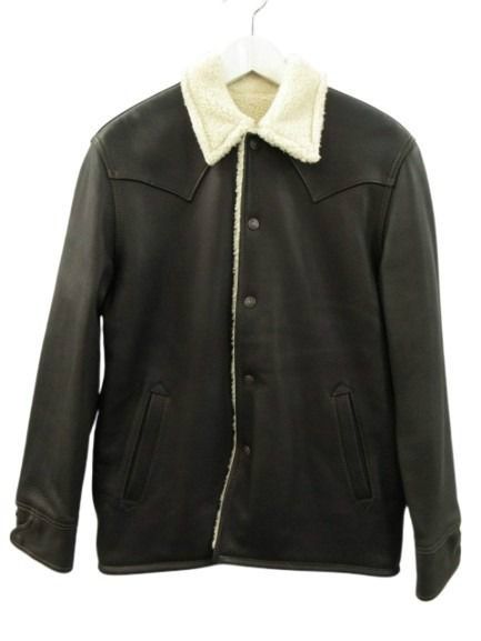 ザ フラットヘッド THE FLAT HEAD レザージャケット ディアスキン 裏ボア ダークブラウン 36