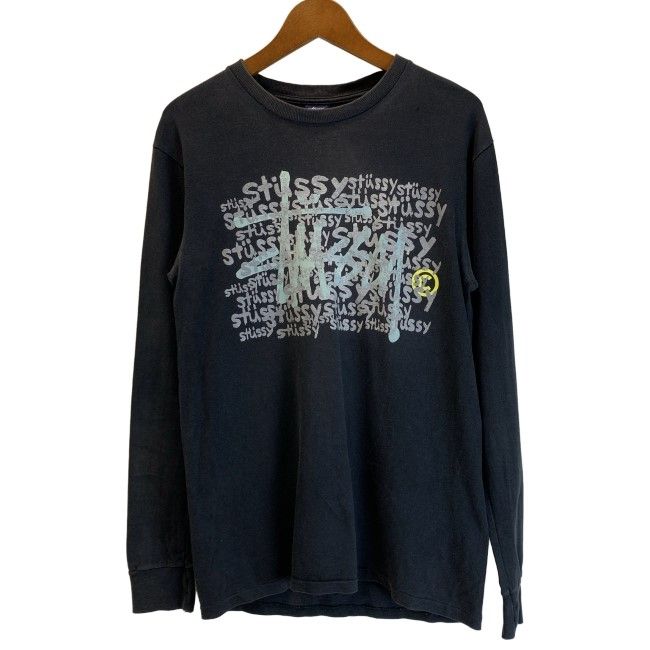 【中古】　STUSSY　ロンT　90s vintage　90年代　OLD　長袖　トップス　クルーネック　ロゴT　ブランドロゴ　プリント　ストリート　古着　/2007