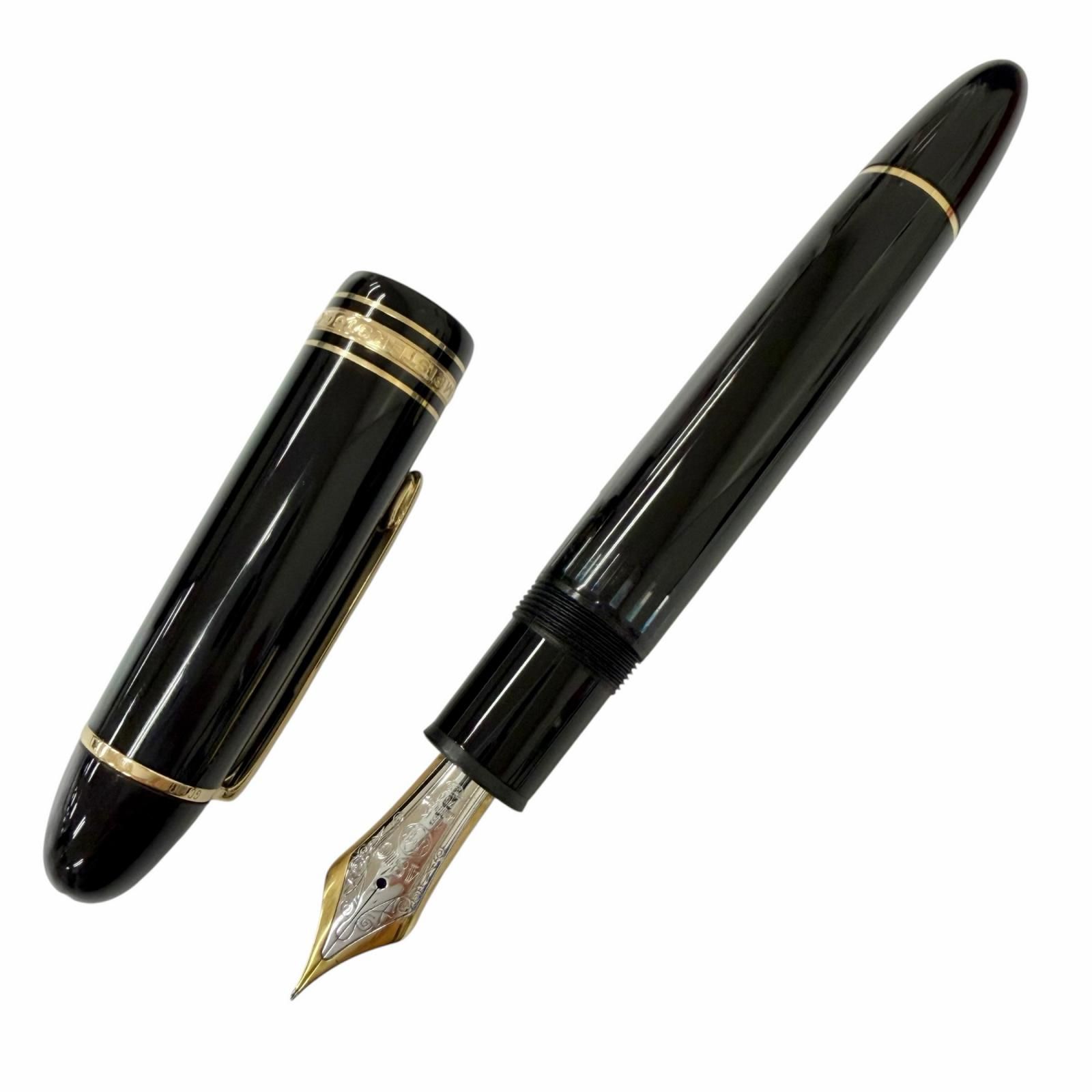 極美品▼MONTBLANC モンブラン マイスターシュテュック 149 ペン先14K Bニブ ホワイトスター 万年筆 ブラック レッドゴールド 箱・ケース付き ドイツ製 メンズ MONTBLANC（モンブラン） 極美品□MONTBLANC マイスターシュテュック