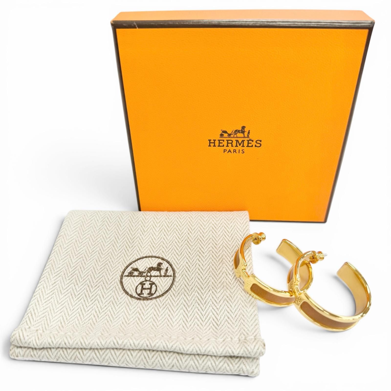 未使用品△HERMES エルメス オランプ GM ピアス ー ゴールド ゴールド