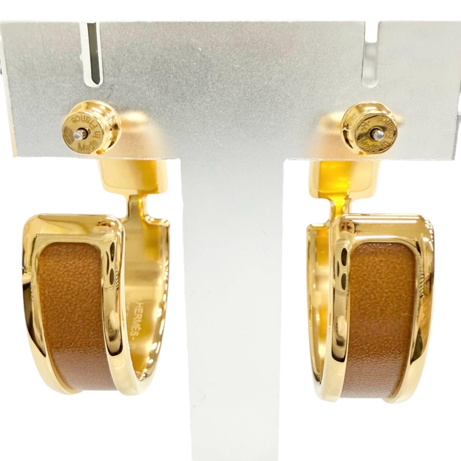 未使用品△HERMES エルメス オランプ GM ピアス ー ゴールド ゴールド