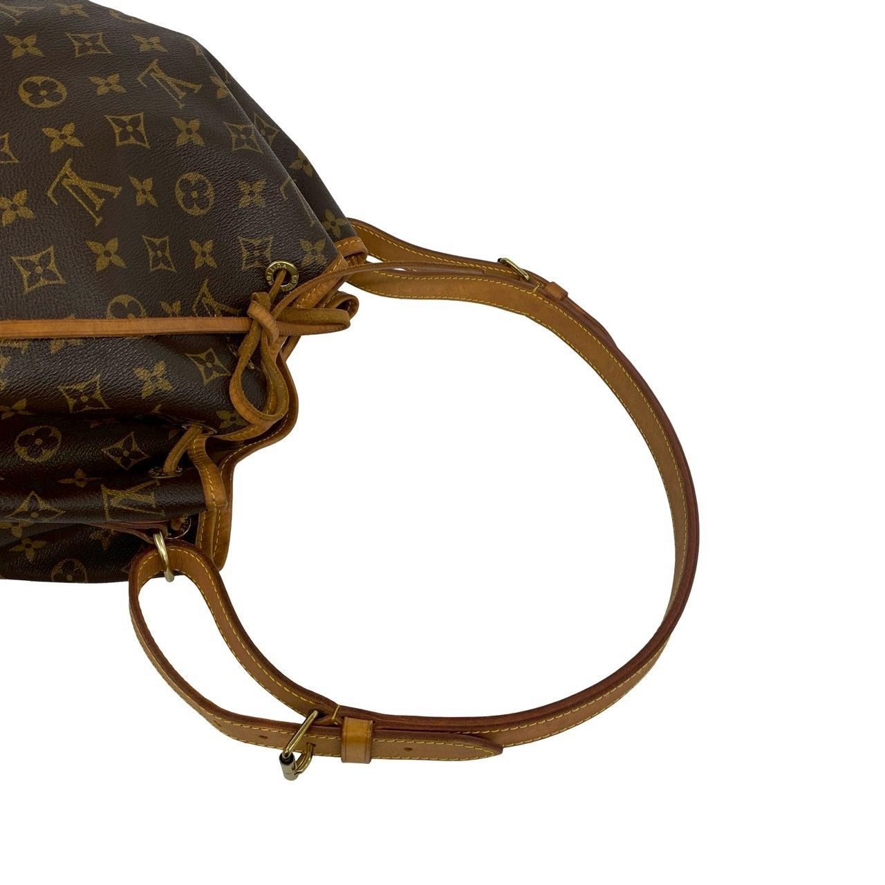 ルイヴィトン　ショルダーバッグ　ノエ　巾着　モノグラム　ブラウン　ヌメ革 極 美品 LOUIS VUITTON ルイヴィトン ヴィンテージ プチ ノエ
