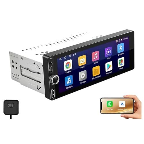 DOGBOO 6.86インチ 1DINカーオーディオ Androidシステム搭載 CarPlay/Android Auto対応 FMラジオ Bluetooth YouTubeやNetflix Google Map対応 Bluetooth(沖縄 d462bc3e