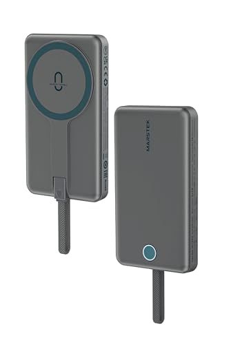MARSTEK パワーバンク 3c認証 タイプC 【難燃性ケース採用x異常な発熱を検知して自動制御機能付き】 (10000mAh / マグネット一体型)