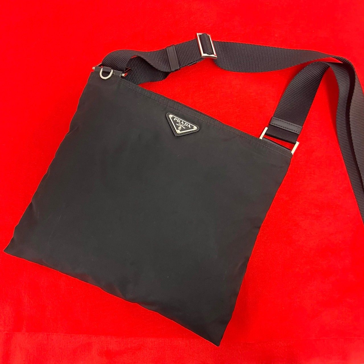 極 美品 PRADA プラダ 三角ロゴ 金具 テスート ナイロン ミニ