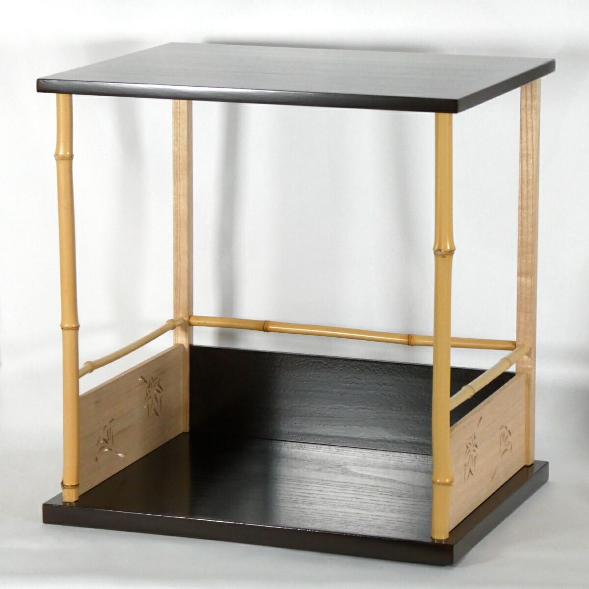 【坐忘斎好写】指物師 小林幸斎作 吟楓棚 組み立て式 棚ピタット付き 茶道具 木製 裏千家 茶道具【中古 美品】