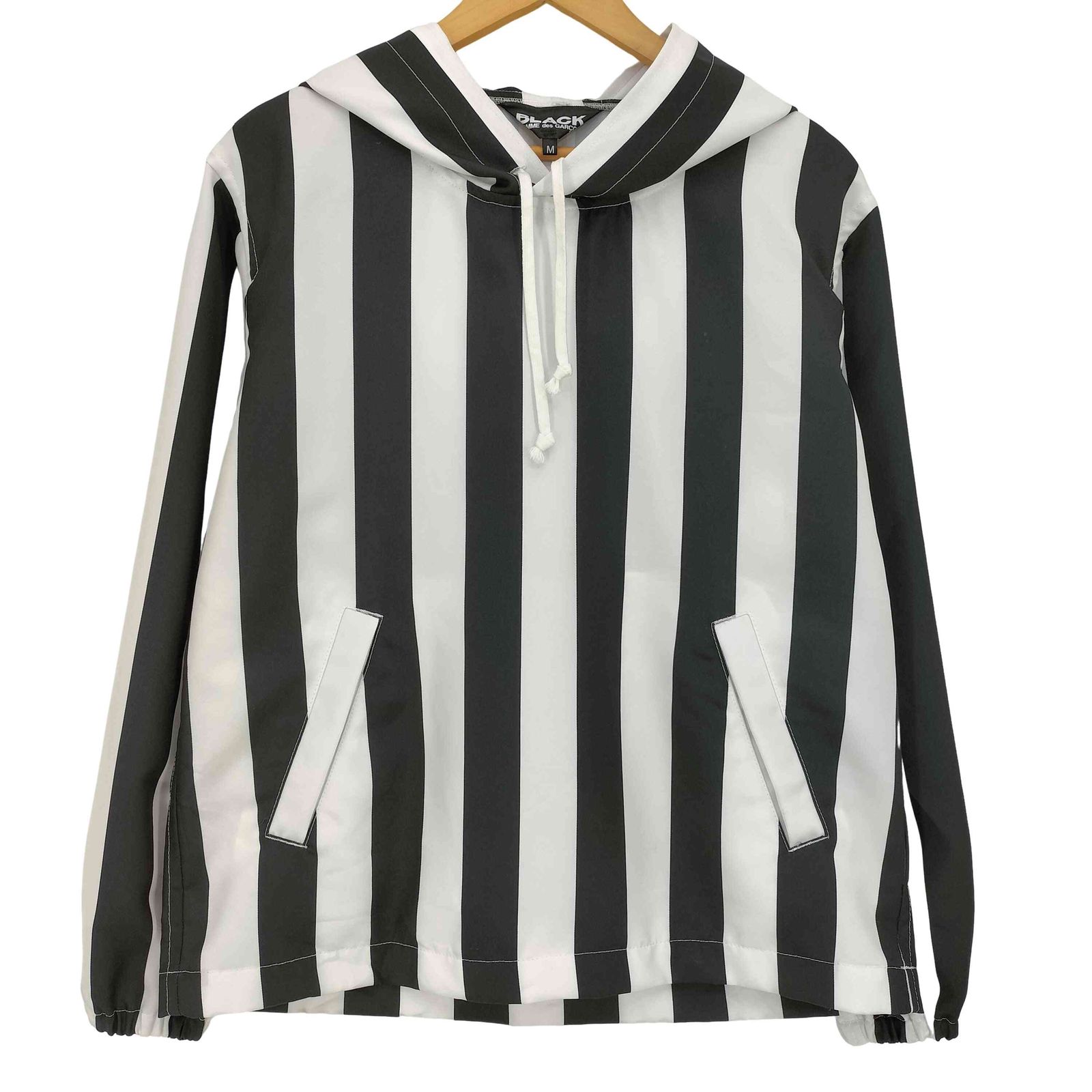 ブラックコムデギャルソン BLACK COMME des GARCONS 23ss ストライプ プルオーバーパーカー メンズ JPN：M