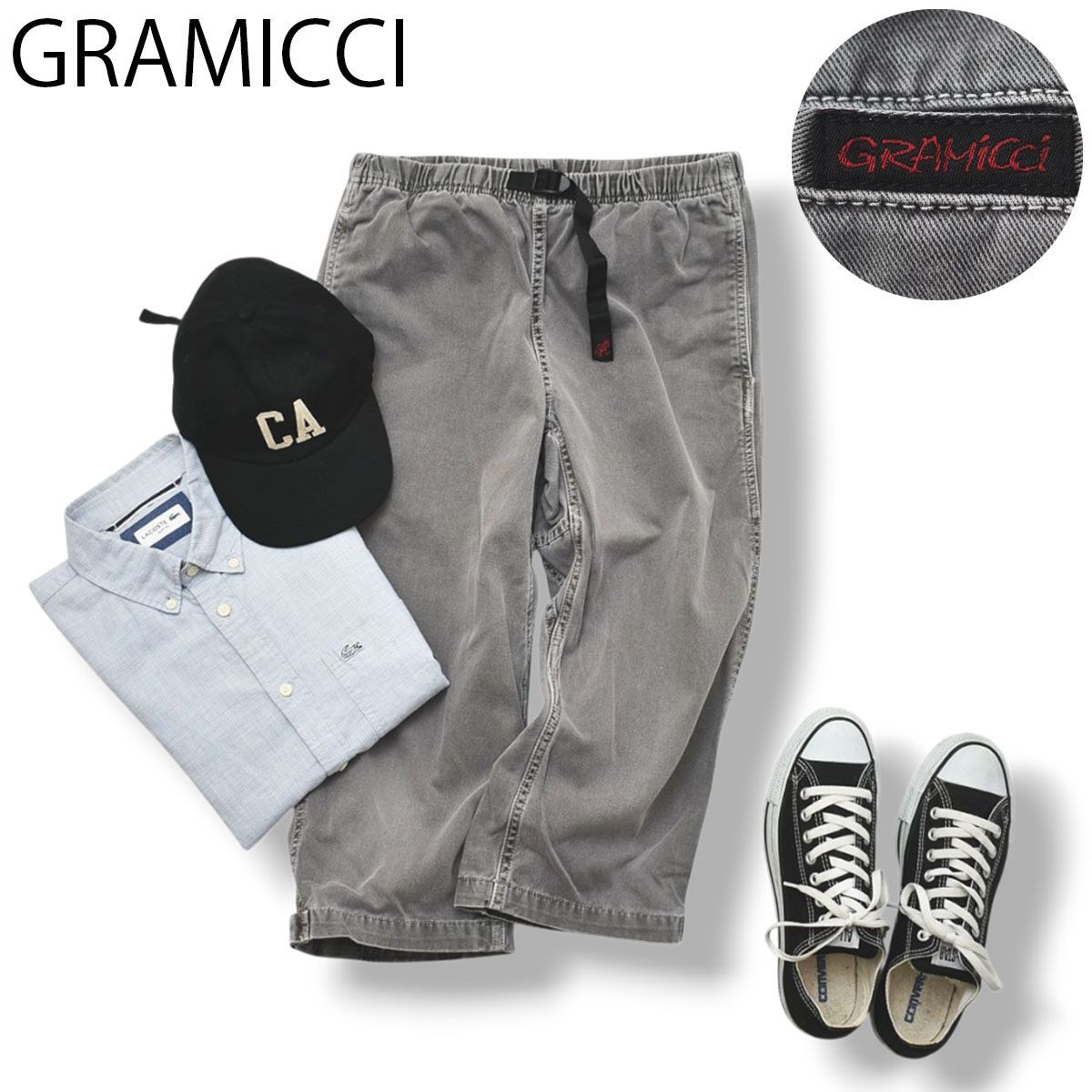 [Standard] Gramichi GRAMICCI Cropped Cotton Twill Climbing Work Pants Half Short Shorts Shorts M Gray American Casual Street Casual Mens