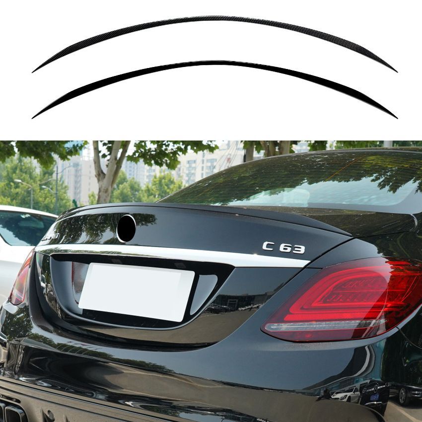 【送料無料】メルセデスベンツ Cクラス W205 2015-2021 C63 AMGスタイル リアスポイラー トランクスポイラー リップウィング ABS製 カーボン調 ブラック エアロ ドレスアップ カスタム 新生活