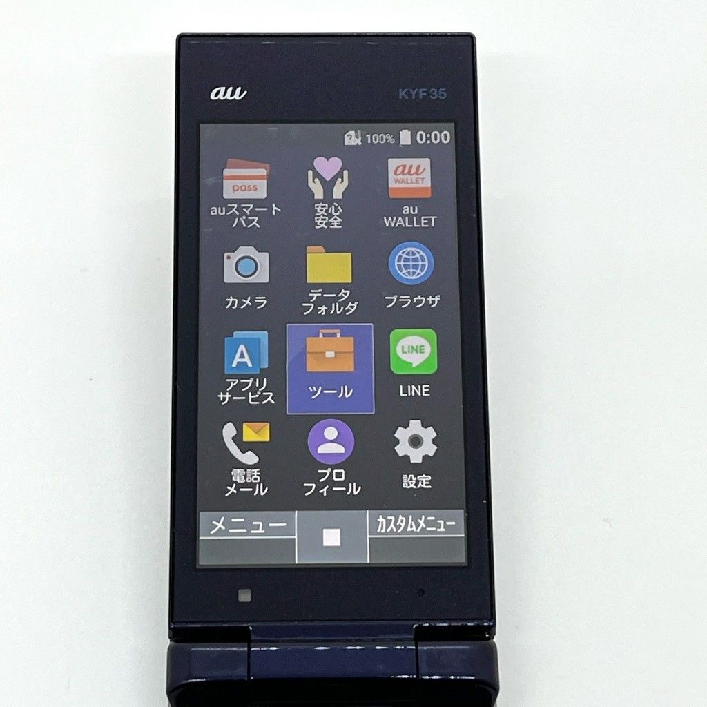 MARVERA KYF35 au SIMロック解除済 4G LTE ダークネイビ― 京セラ 白