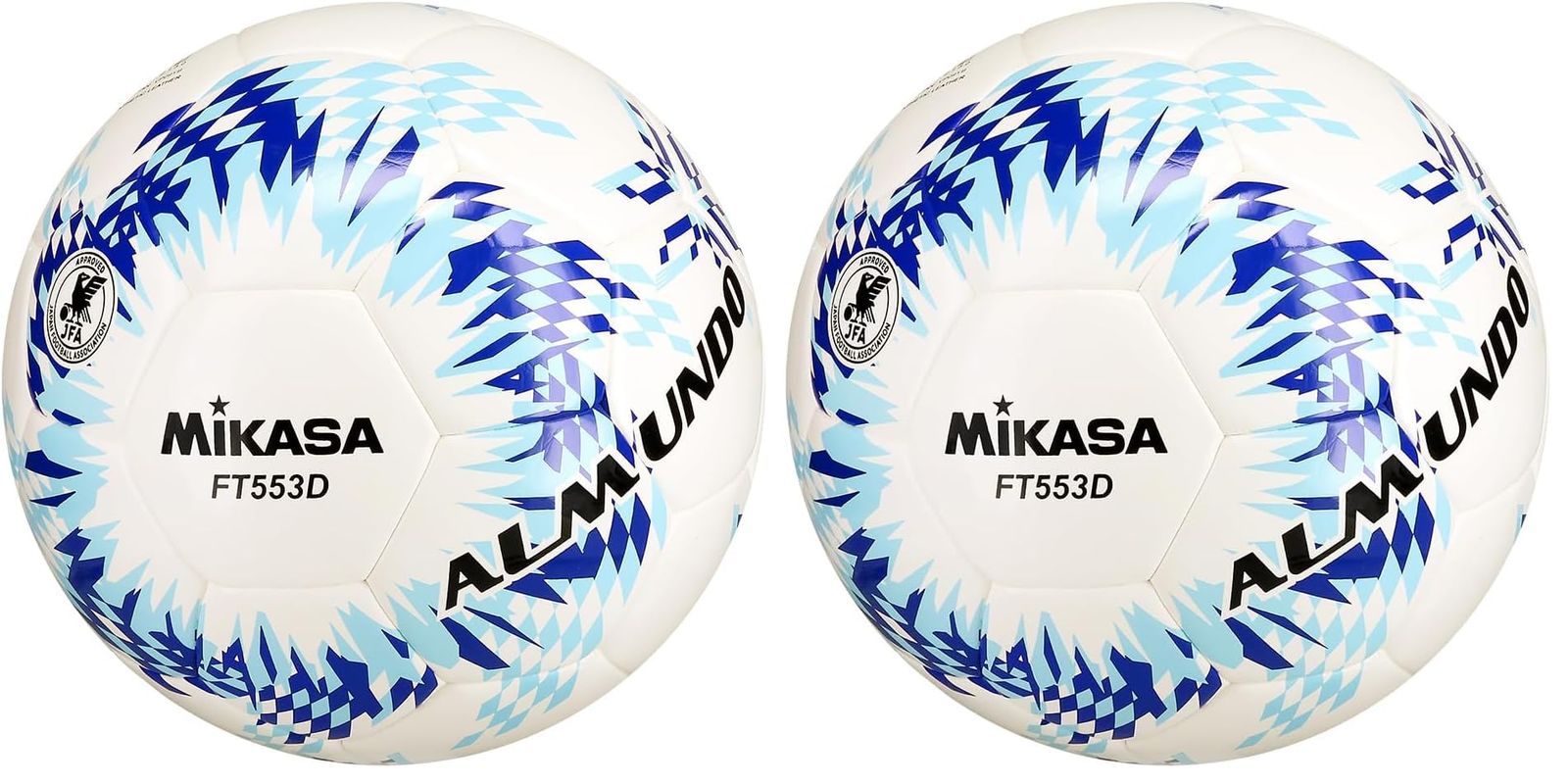 新品 ミカサ(MIKASA) サッカーボール 5号球 国際公認球/日本サッカー協会 検定球 ALMUNDO(アルムンド) シームロック製法 ブルー/ライトブルー FT553D-BLLB 推奨内圧0.610～0.820(kgf/?) (× 2)