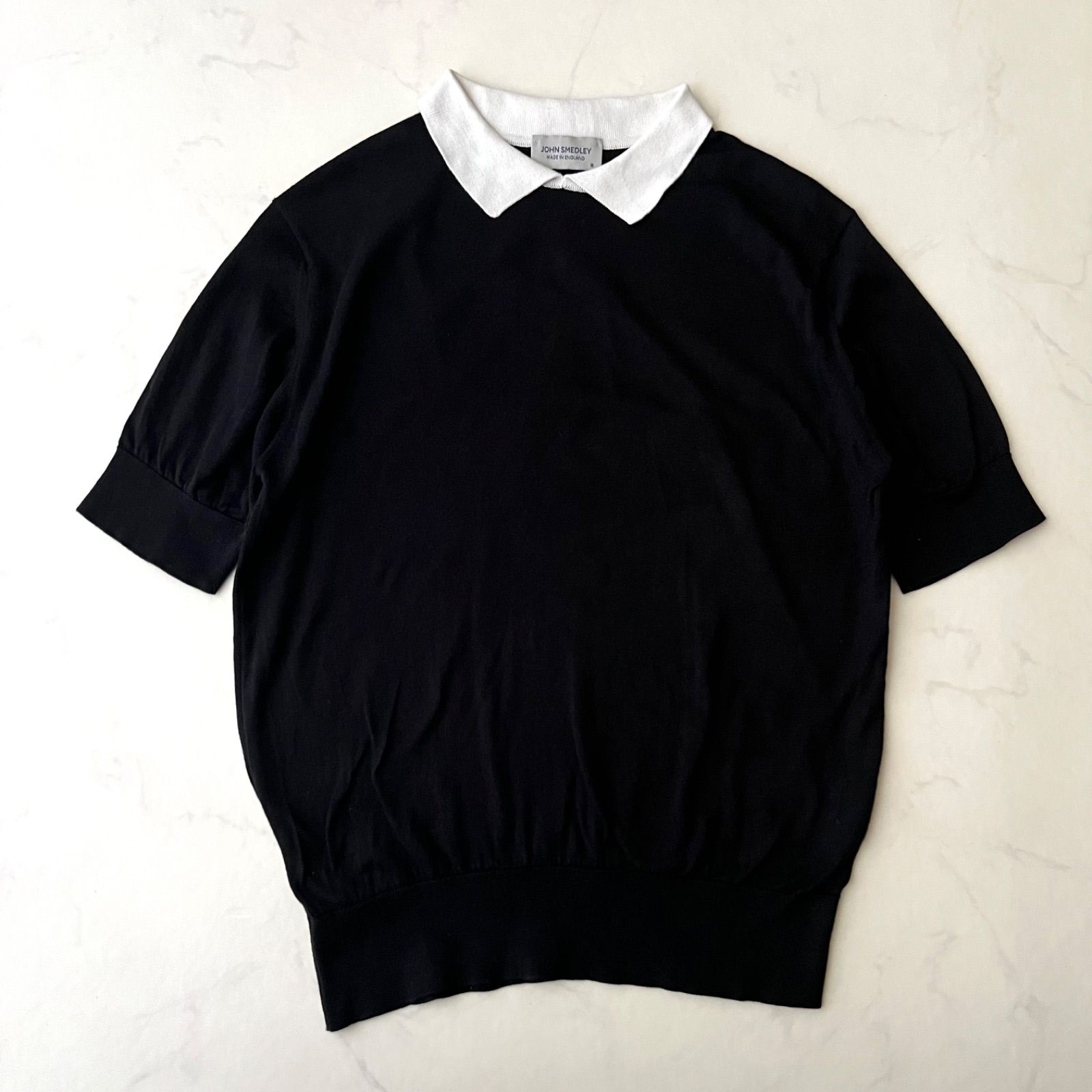 JOHN SMEDLEY (ジョンスメドレー) バイカラー コットンニットポロ 半袖 