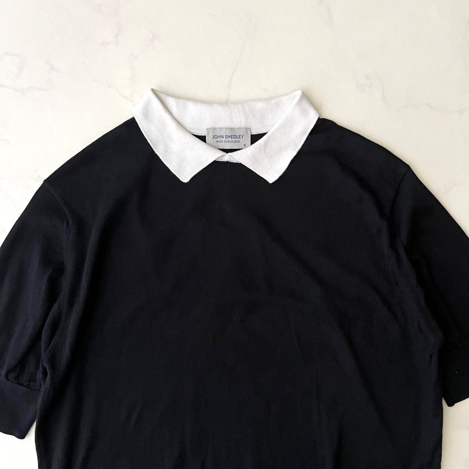 JOHN SMEDLEY (ジョンスメドレー) バイカラー コットンニットポロ 半袖 