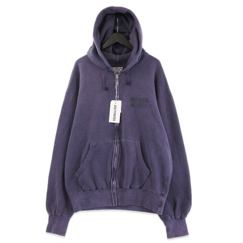美品 WACKO MARIA ワコマリア ジップパーカー 26SS-WMC-SS04 WASHED MIDDLE WEIGHT FULL ZIP HOODED SWEAT SHIRT パープル L 71015805