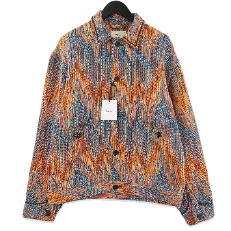 未使用 nagoune ナゴウネ カバーオールジャケット NG-26SS-BL02 ヘリンボーン カディ herring bone khadi 2-pocket マルチ M 71015816 未使用 nagoune ナゴウネ カバーオールジャケット NG-26SS-BL02