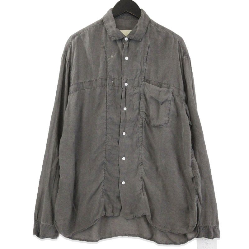 未使用 INNAT インアット LOOSE BOX SHIRT INNAT09-S02 ルーズボックスシャツ 長袖シャツ 洗い加工 SUMIKURO 2 71015819