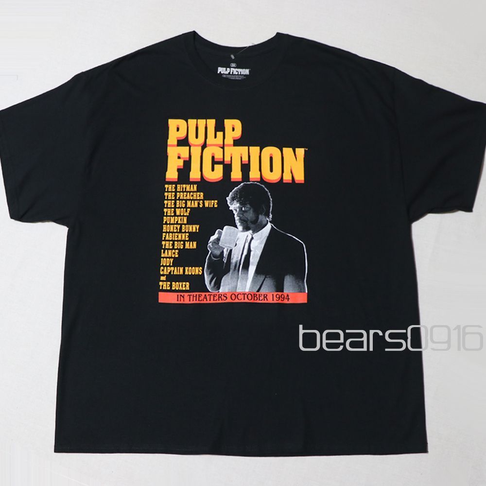 パルプフィクション Tシャツ メンズ 3XL 4XL タグなし 新品 未使用 ジュールス 映画T 黒 ブラック クエンティン タランティーノ 海外限定 日本未発売 オーバーサイズ アメリカ購入