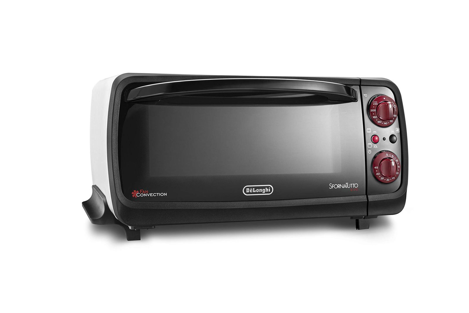 De'Longhi (デロンギ) コンベクションオーブン スフォルナトゥット・イーヴォ EO90155J-W コンパクト 焼きムラなし シンプル操作 パワフル加熱 調理機能6種類 深型トレイ 安全設計 [ホワイト×ブラック] デロンギファミリ c8ebb87c