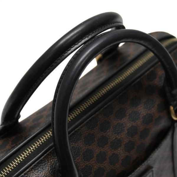 CELINE セリーヌ ヴィンテージ マカダム ボストンバッグ PVC×レザー 黒