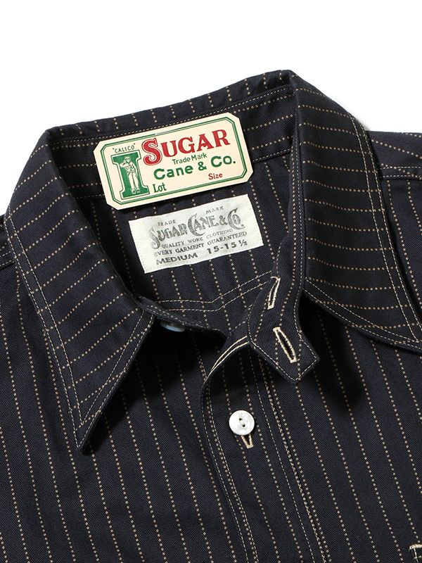 SUGAR CANE シュガーケーン シャツ 半袖 FICTION ROMANCE 8.5oz. BLACK