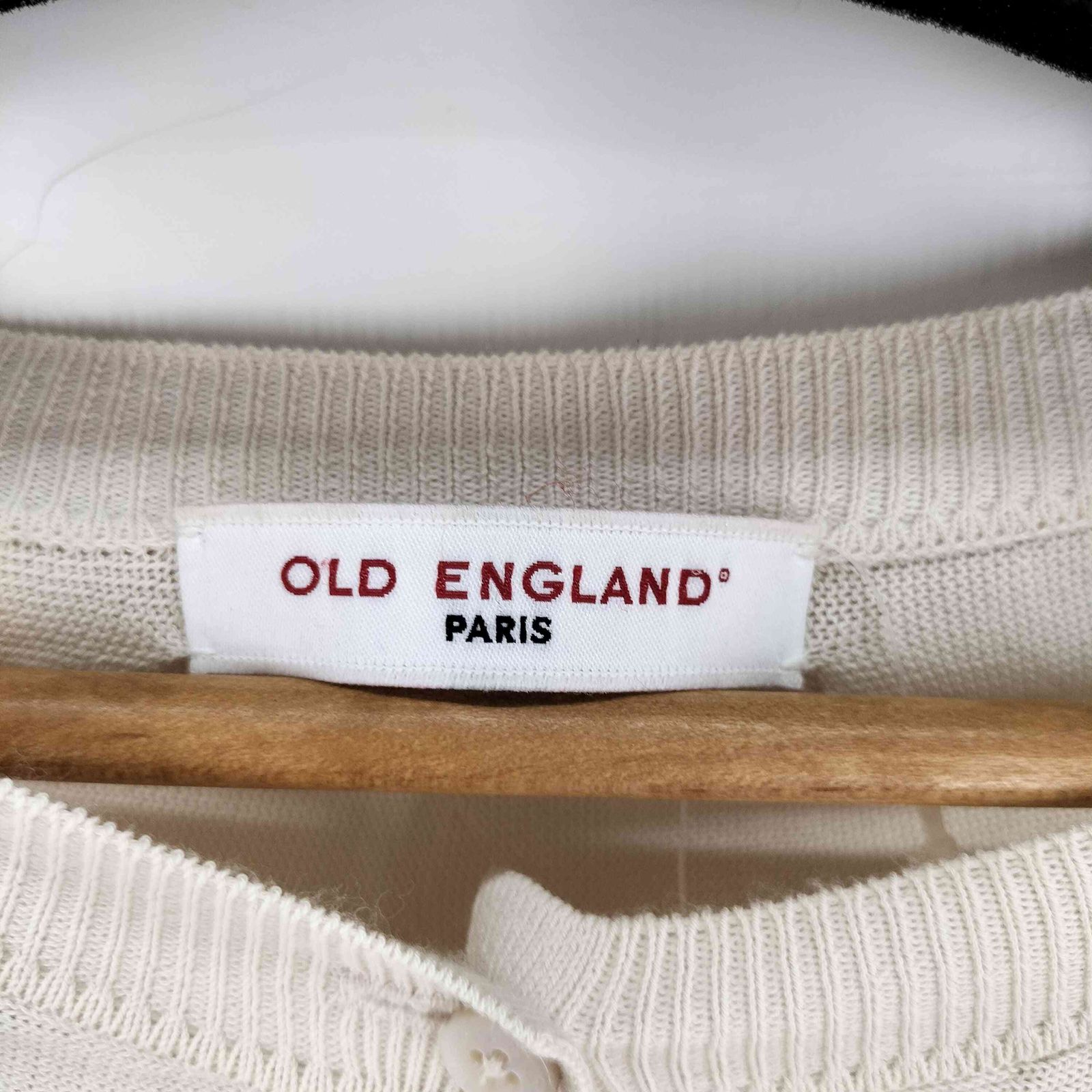 オールドイングランド　クルーネック　コットンカーディガン　グリーン　36 オールドイングランド OLD ENGLAND コットン クルーネックカーディガン