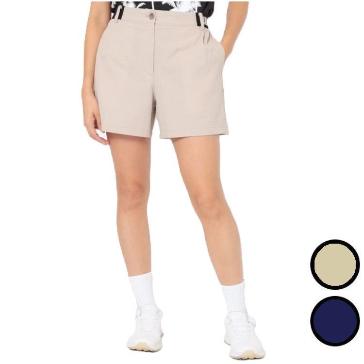 26春夏 キャロウェイ Callaway レディース 8WAYストレッチ麻ライクショートパンツ C26127201 ウエストゴム ストレスフリー シンプル