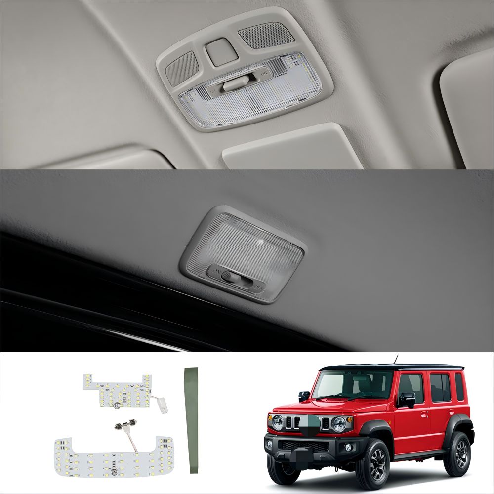 【送料無料】スズキ ジムニー(Jimny) 2025- 専用 ルームランプLED化キット 高輝度・明るさ調整可能・タッチセンサー式 スイッチ部に赤色灯内蔵 2個セット 取付簡単 車内空間アップグレード 夜間快適
