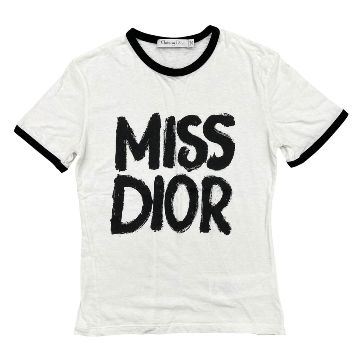 ☆クリスチャンディオール 半袖Tシャツ グラフィティロゴ 453T40A4554 XSサイズ ホワイト ブラック CHRISTIAN DIOR