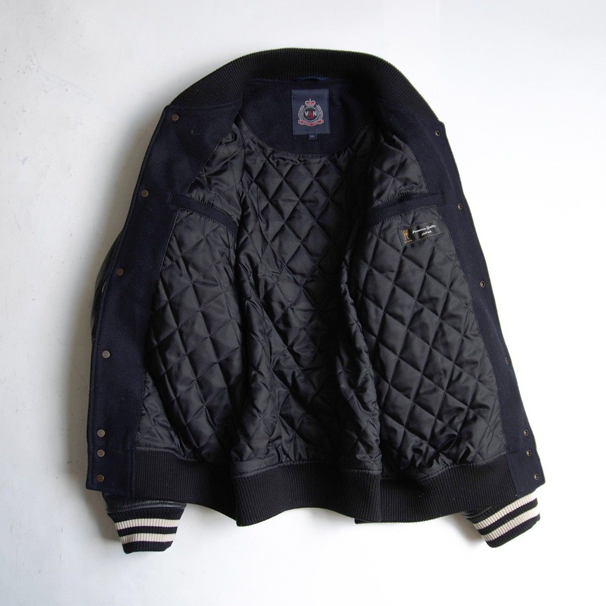 美品/ビッグサイズ】 VAN CLUB 【袖レザー スタジャン】LL ヴァン