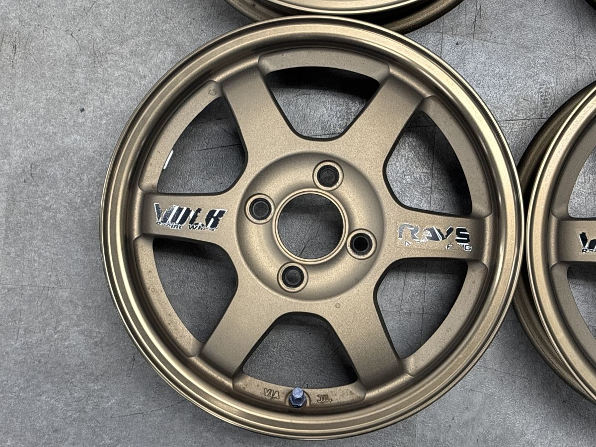鍛造】RAYS VOLK RACING TE37 14in 5J +45 PCD100 4本 ブロンズ プレオ 