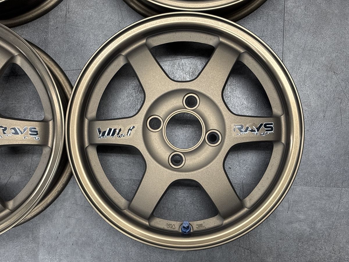 鍛造】RAYS VOLK RACING TE37 14in 5J +45 PCD100 4本 ブロンズ プレオ