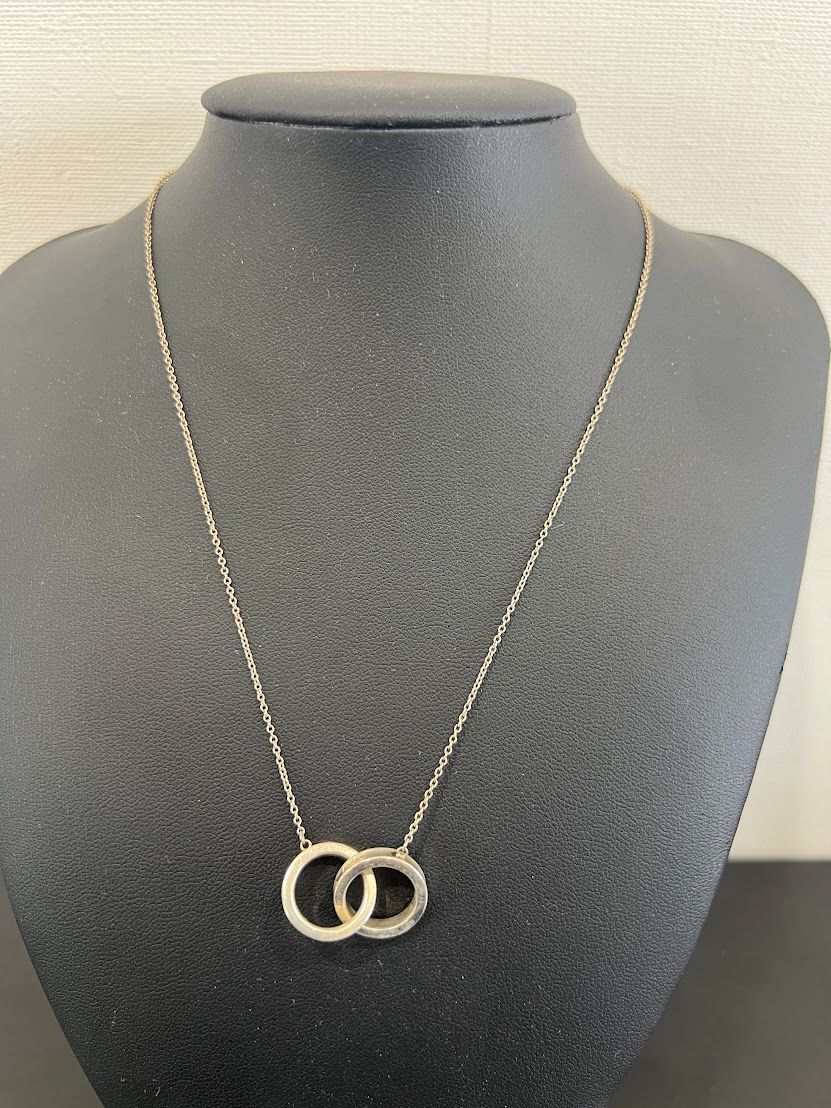【925刻印あり】Tiffany&Co. 2連 ダブルリング ネックレス シルバー_SFD_D0518-F00A