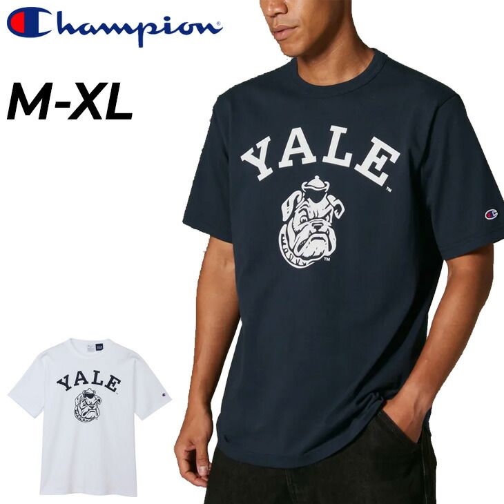 チャンピオン 半袖 Tシャツ メンズ Champion ティーテンイレブン T1011 アメリカ製 カレッジ YALE大学 キャラクター プリントT 男性 半そで トップス アメカジ 半袖シャツ メンズウェア メンズ MADE IN USA /C5-D302