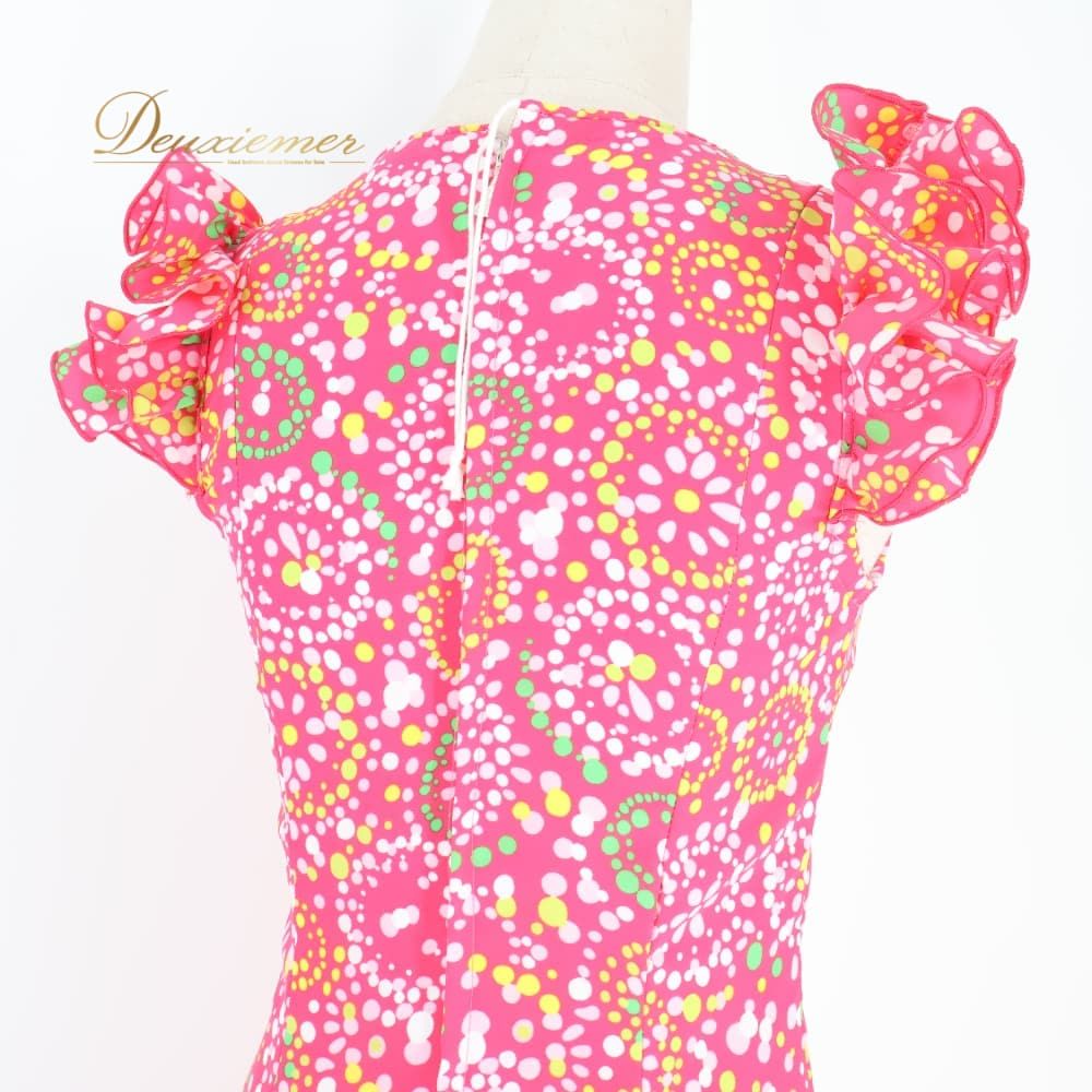 値下げ マリキータ 1点物 フラメンコワンピース 花柄 ピンク系