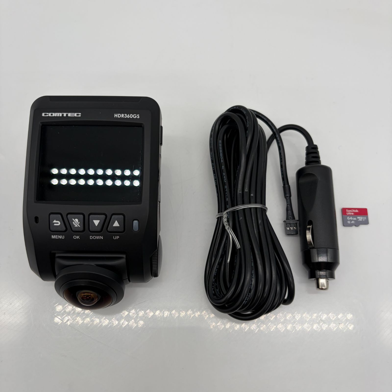 【中古・美品】 コムテック 車用 ドライブレコーダー 360度全方位カメラ搭載 HDR360GS №1499 12,008円