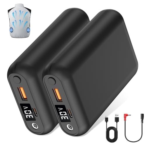 空調作業服 バッテリー 30V 40,000mAh 大容量 DC/USBデュアル出力 4段階風速調節 LEDディスプレイ搭載 Type-C急速充電 2個20000mAh 小型 軽量 停電対策 旅行/出張/アウトドア/防災/地震/緊急用などの必携品 （PSEYZ