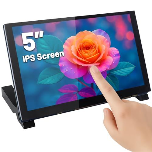 ELECROW 5インチ タッチモニター Raspberry Pi用 ? 800×480 IPS DSI接続 静電容量式タッチスクリーン プラグアンドプレイ PWMバックライト制御 ラズパイ5/4/3対応(HDMI非対応)YZ