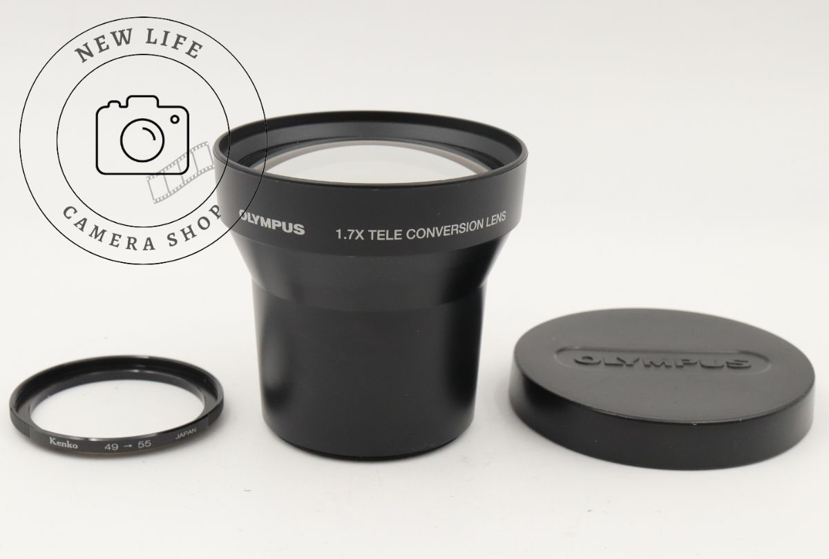 極上品☆オリンパス OLYMPUS 1.7X TELE CONVERSION LENS 49→55mm ｱﾀﾞﾌﾟﾀｰ付 テレコン ###18066