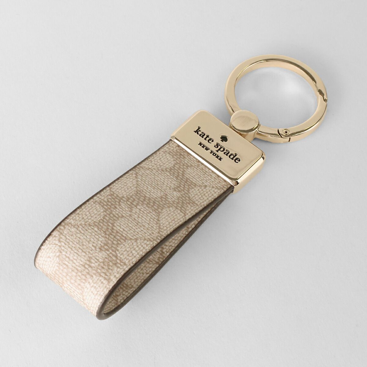 新品 ケイトスペード kate spade キーホルダー KEYFOB ダークベージュ