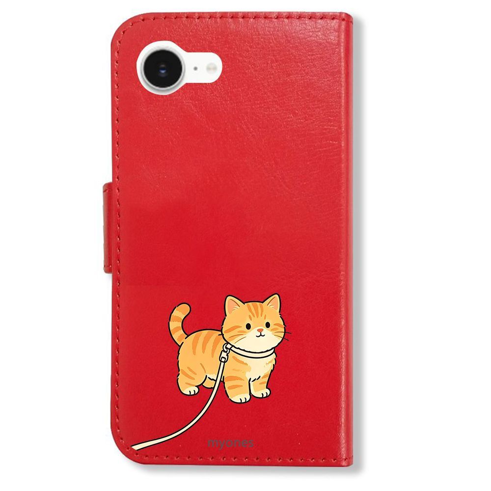 新品未使用】 AQUOS R9 SH-51E 手帳型スマホ ケース (色：レッド×ねこ