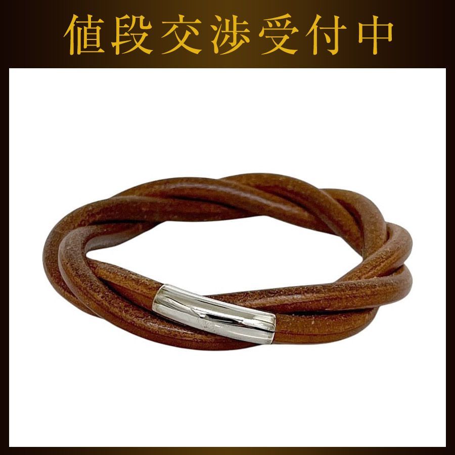 エルメス トルネード ブレスレット ブラウン 茶色 - ブレス バングル