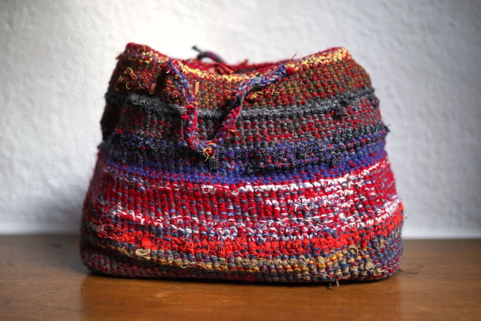 裂き編みトートバッグ レッド / kakimoto yuki hand knitting(カキモトユキ ハンドニッティング)