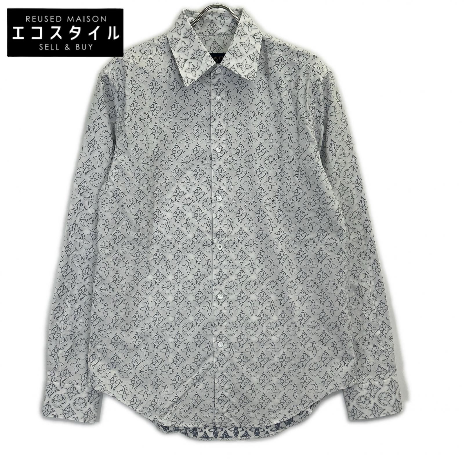 LOUIS VUITTON　ルイヴィトン　RM212Q EO4 HLS43W ホワイト モノグラムフラワー シャツ　L