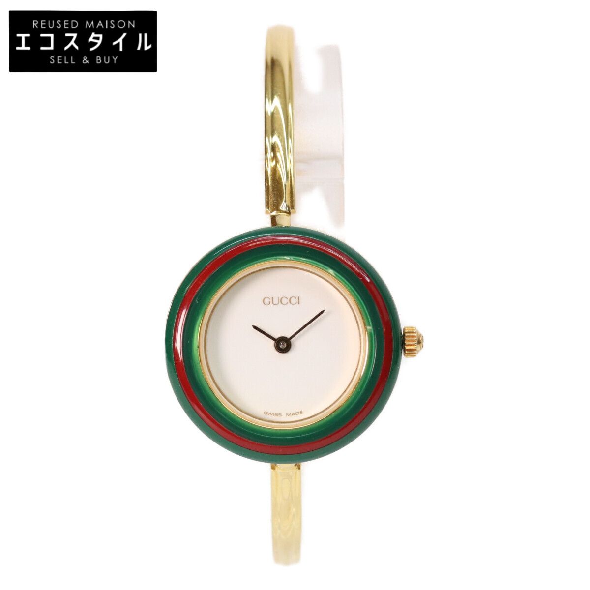 GUCCI グッチ 1100L 11 12.2 チェンジベゼル バングルウォッチ Mサイズ