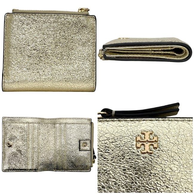 トリーバーチ 二つ折り 財布 ゴールド 金色 エマーソン 34366 701 美品