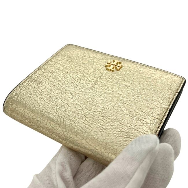 トリーバーチ 二つ折り 財布 ゴールド 金色 エマーソン 34366 701 美品