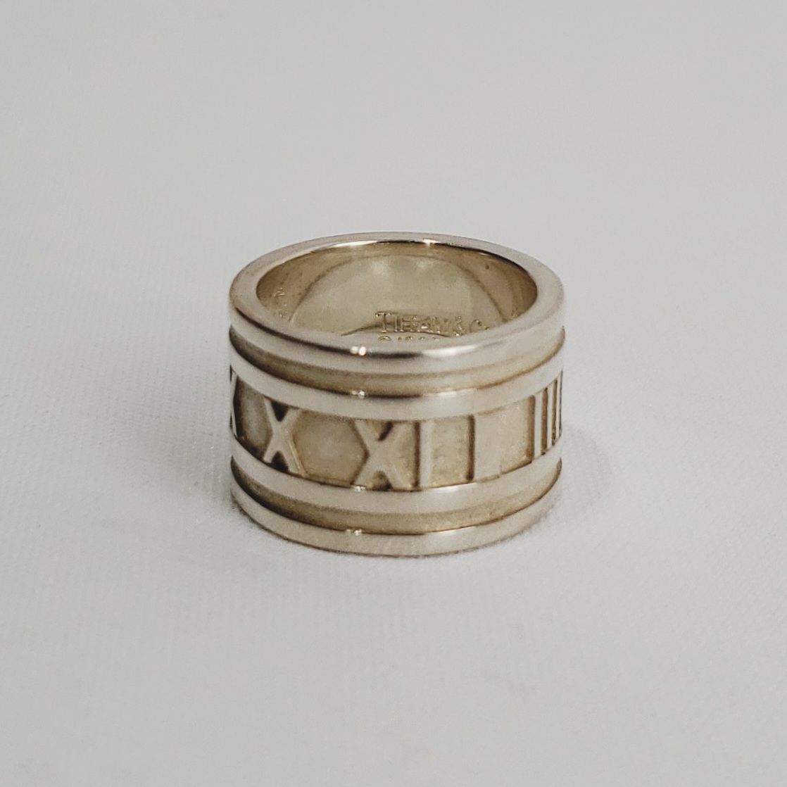 中古【 TIFFANY 】 ティファニー アトラス ワイド リング 8~9号 スターリングシルバー925 9.81ｇ